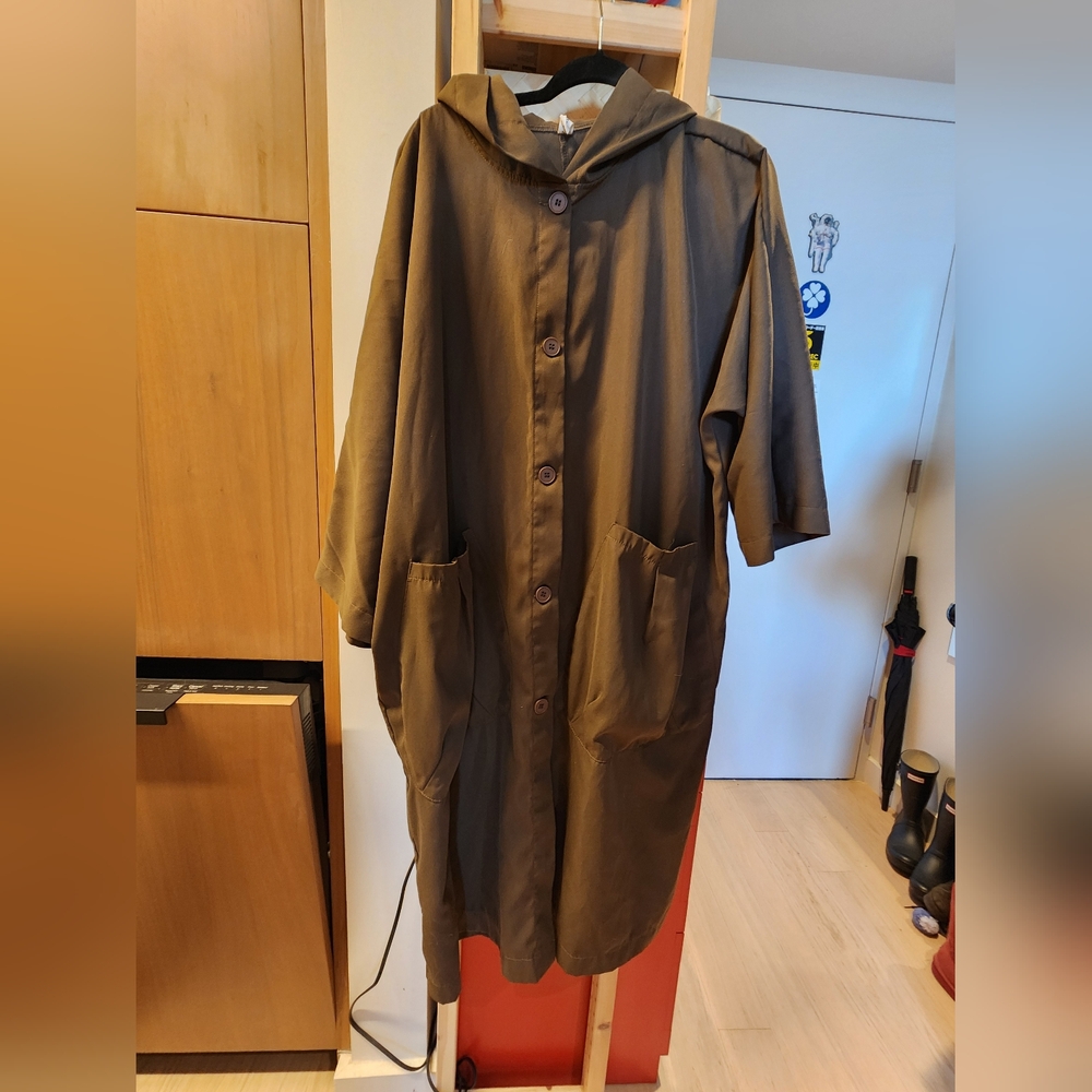 Tall XL mod trench coat with hood
